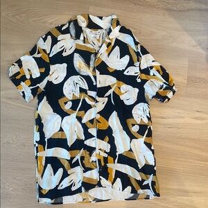 Zara Black and White Casual Button Down Shirt